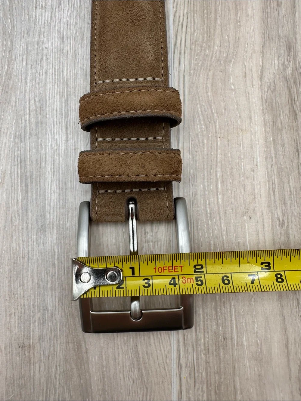 Torino Leather Company European Whiskey Brown Suede Belt 54457 Made In USA Sz 40